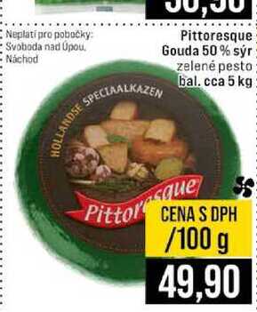 Pittoresque Gouda 50% sýr zelené pesto bal. cca 5 kg 100g