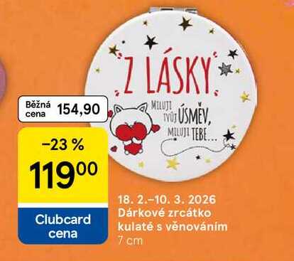 Dárkové zrcátko kulaté s věnováním 7 cm 