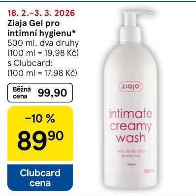 Ziaja Gel pro intimní hygienu, 500 ml