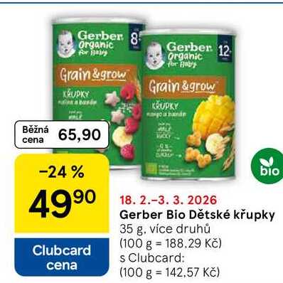 Gerber Bio Dětské křupky, 35 g
