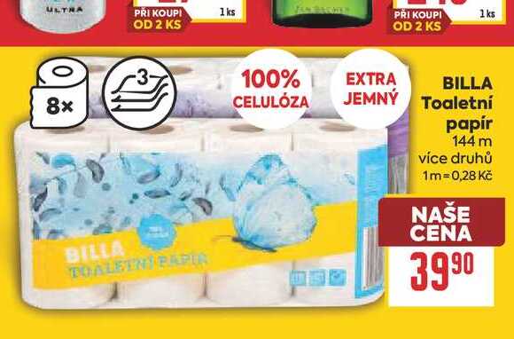 BILLA Toaletní papír 144 m