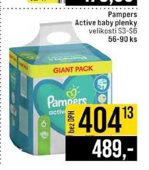 Pampers Active baby plenky velikosti S3-S6 56-90 ks