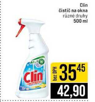 Clin čistič na okna různé druhy 500 ml