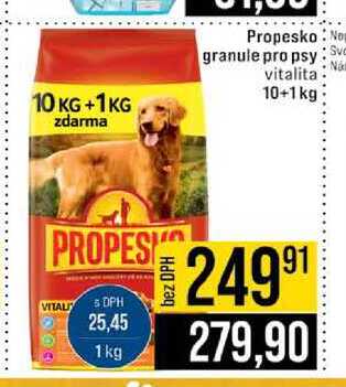 Propesko granule pro psy vitalita 10+1kg