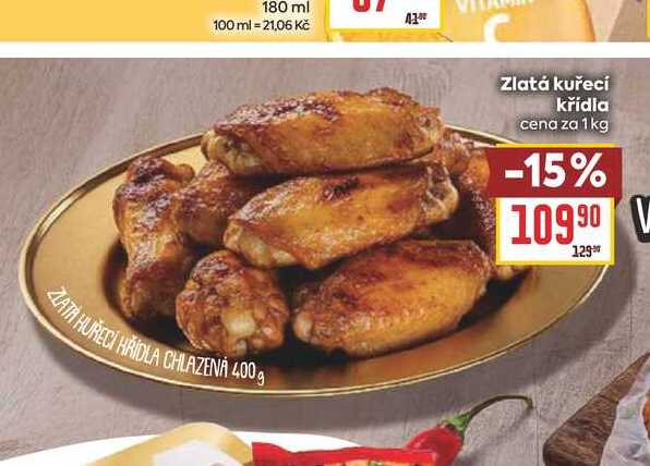 Zlatá kuřecí křídla cena za 1kg 