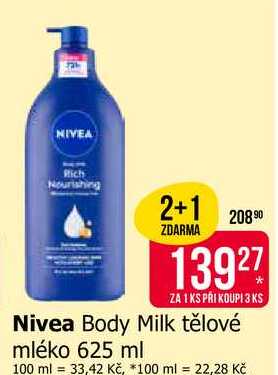 Nivea Body Milk tělové mléko 625 ml