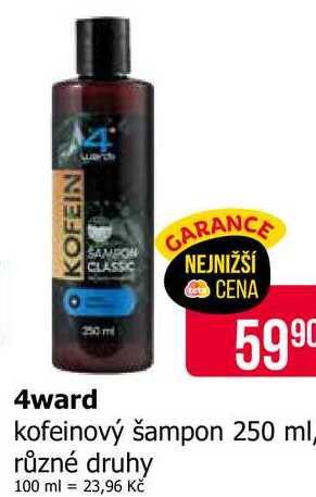 4ward kofeinový šampon 250 ml, různé druhy 