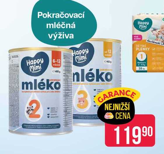 Happy Mimi pokračovací mléčná výživa 400g
