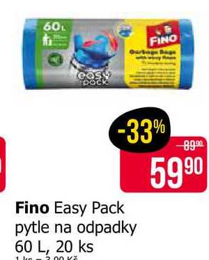Fino Easy Pack pytle na odpadky 60 L, 20 ks