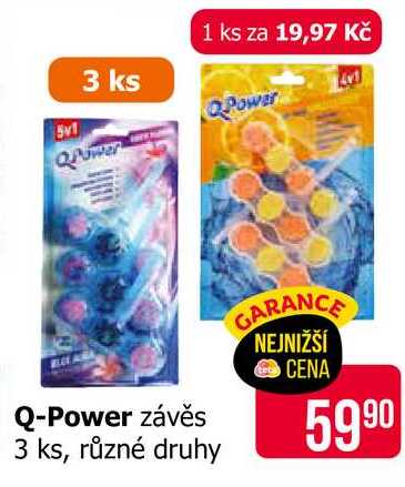 Q-Power závěs 3 ks, různé druhy