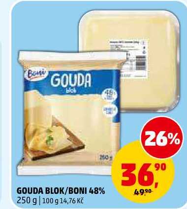GOUDA BLOK/BONI 48%, 250 g