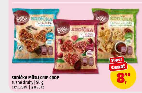SRDÍČKA MÜSLI CRIP CROP, 50 g