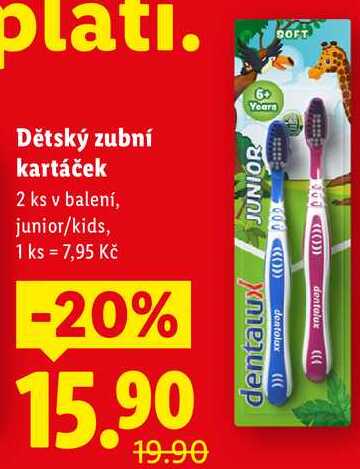 Dětský zubní kartáček, 2 ks