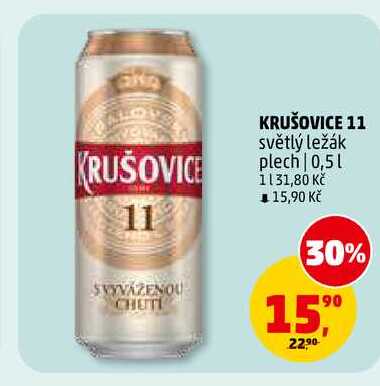 KRUŠOVICE 11 světlý ležák plech, 0,5 l
