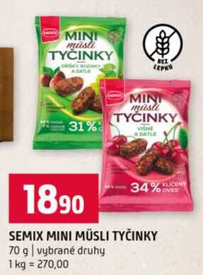 SEMIX MINI MÜSLI TYČINKY 70 g