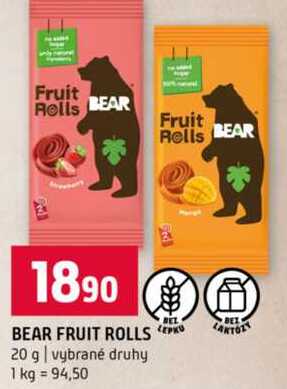 BEAR FRUIT ROLLS 20 g
