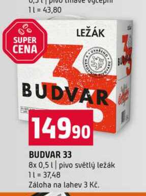 BUDVAR 33 8 x 0,5 l