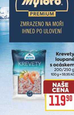 Krevety loupané s ocáskem 200/250 g