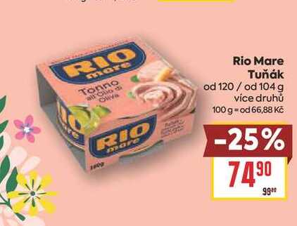 Rio Mare Tuňák od 120/ od 104 g 