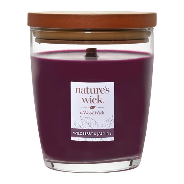 Wood Wick Wildberry & Jasmine Vonná svíčka ve skle střední