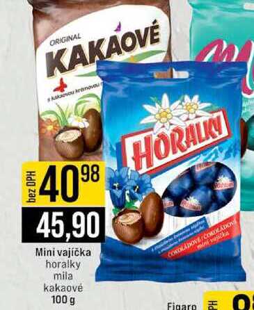 Mini vajíčka horalky mila kakaové 100 g