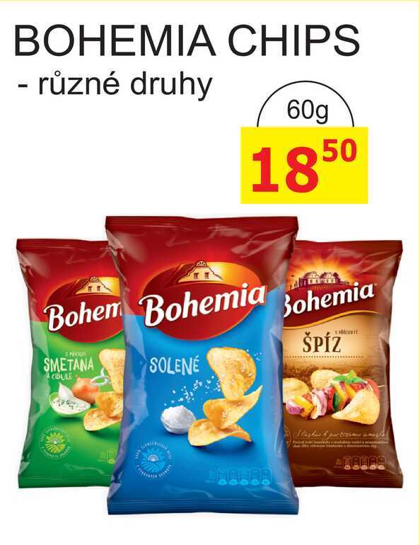 BOHEMIA CHIPS - různé druhy 60g 