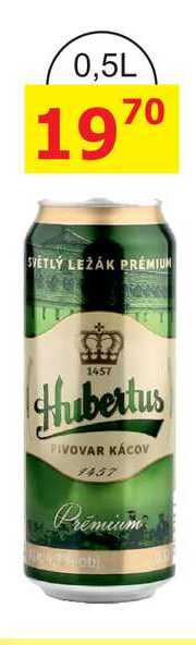 Pivovar Kácov Hubertus Pivo světlý ležák premium 0,5l plechovka