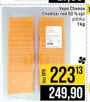Vepo Cheese Cheddar red 50% sýr plátky 1kg
