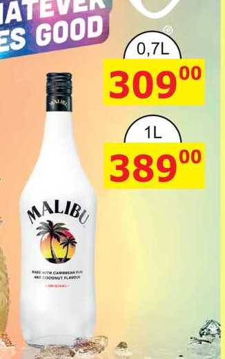 Malibu Original likér na bázi rumu s kokosovou příchutí 1l
