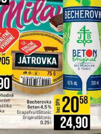 Becherovka Beton 4,5% Grapefruit&tonic Original&tonic 0,25l