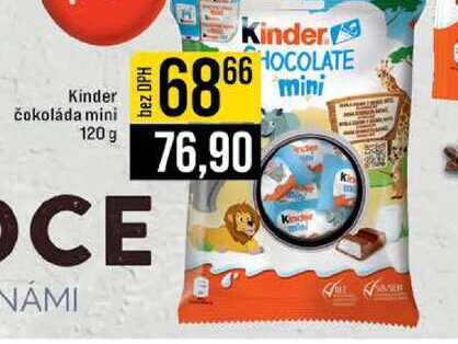 Kinder čokoláda mini 120 g 