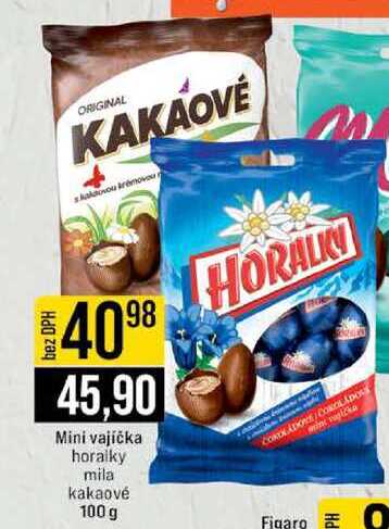Mini vajíčka horalky mila kakaové 100 g