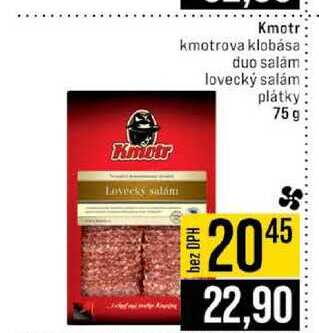 Kmotr kmotrova klobása duo salam lovecký salám plátky 75g