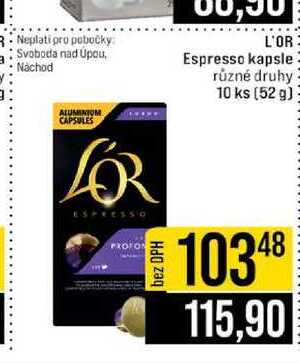 L'OR Espresso kapsle různé druhy 10 ks (52 g) 