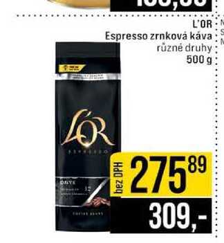 L'OR Espresso zrnková káva různé druhy 500 g