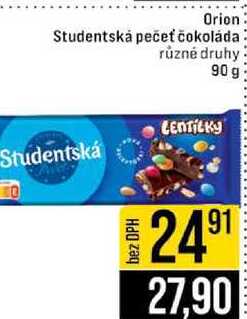 Orion Studentská pečeť čokoláda různé druhy 90 g 