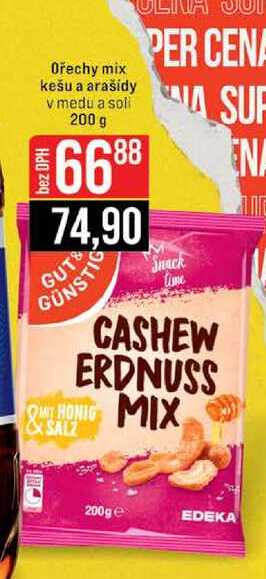 Ořechy mix kešu a arašidy v medu a soli 200 g