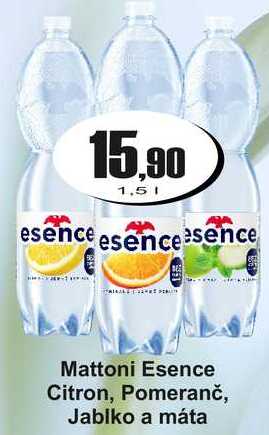 Mattoni Esence Citron, Pomeranč, Jablko a máta 1,5 L