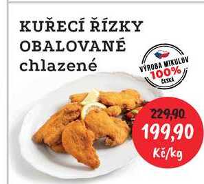 KUŘECÍ ŘÍZKY OBALOVANÉ chlazené 1kg