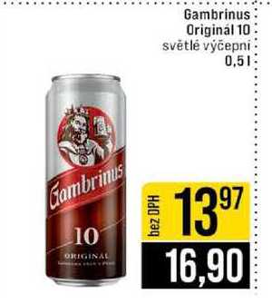 Gambrinus Originál 10 světlé výčepní 0,5l