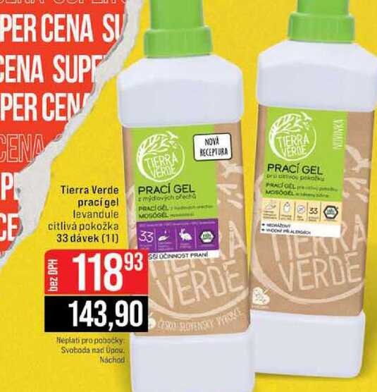 Tierra Verde prací gel levandule citlivá pokožka 33 dávek 1l