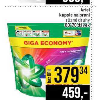 Ariel kapsle na prani různé druhy 60-70 dávek