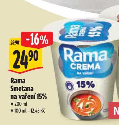   Rama Smetana na vaření 15% 200 ml 