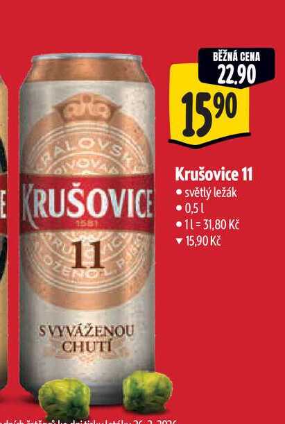   Krušovice 11  0,5 l