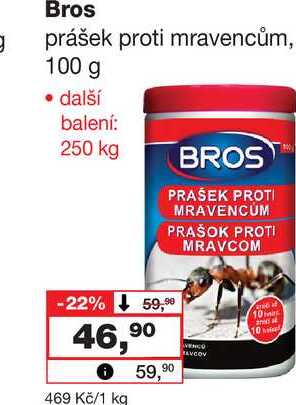 g Bros prášek proti mravencům, 100 g