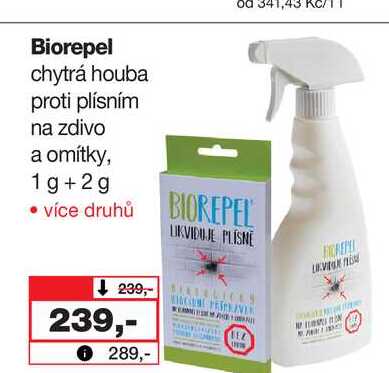 Biorepel chytrá houba proti plísním na zdivo a omítky, 1g+2g
