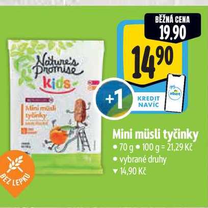   Mini müsli tyčinky 70 g 