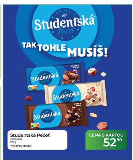 Studentská Pečeť čokoláda 170 g