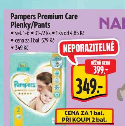 Pampers Premium Care Plenky/Pants vel. 1-6 31-72 ks  
