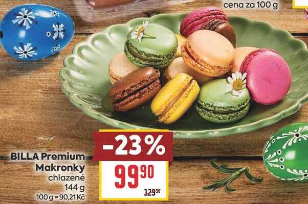 BILLA Premium Makronky chlazené 144 g